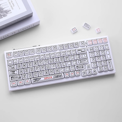 Freehand Graffiti 104+24 XDA Profile Keycap Set Cherry MX PBT Dye-subbed for Mechanical Gaming Keyboard